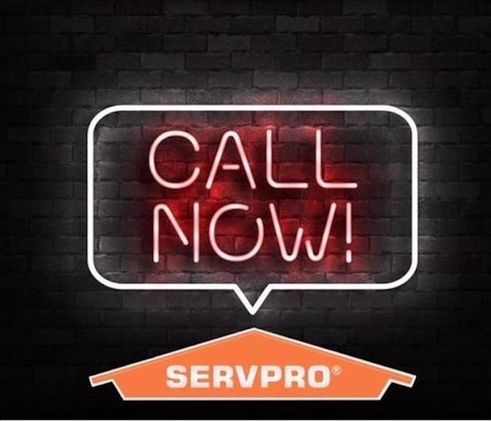 Call now graphic with SERVPRO logo