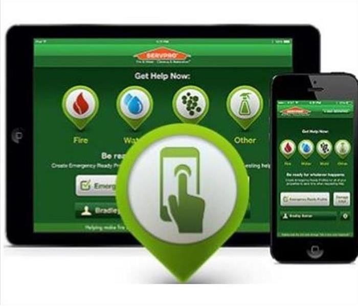 Illustration Sign: Get Help Now SERVPRO